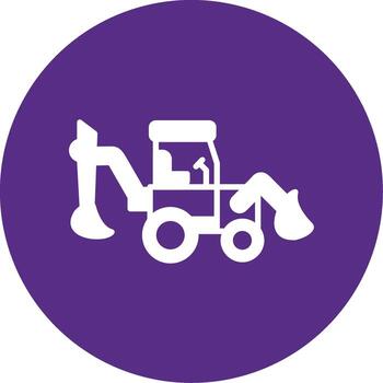 Multifunctional Backhoe Loader Glyph Multi Color Circle vector