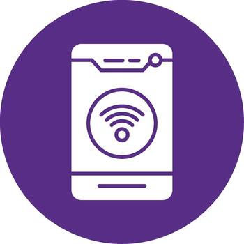 inalámbrico Wifi conexión glifo multi color circulo vector