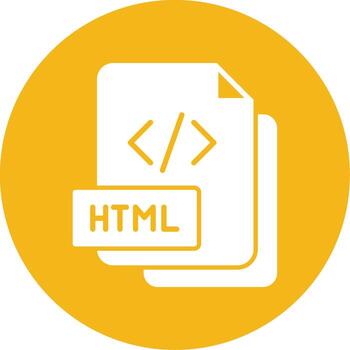 HTML Web Page Glyph Multi Color Circle vector