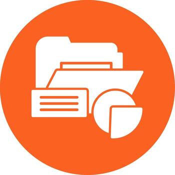 carpeta uso Estadísticas glifo multi color circulo vector