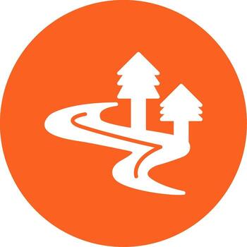 Flowing Freshwater River Stream Glyph Multi Color Circle vector