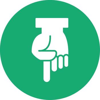 Finger Pointing Down Glyph Multi Color Circle vector