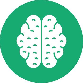 humano cerebro cognitivo función glifo multi color circulo vector