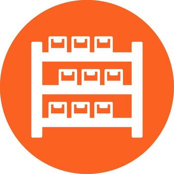 Industrial Racking System Layout Glyph Multi Color Circle vector