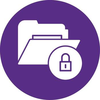 asegurado carpeta bloquear glifo multi color circulo vector