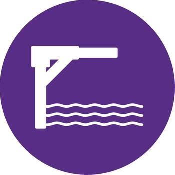 Jumping Springboard Platform Glyph Multi Color Circle vector