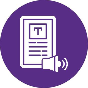 texto a habla dispositivo glifo multi color circulo vector