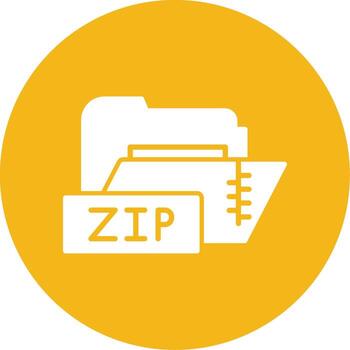 Compressed Zip Folder Glyph Multi Color Circle vector