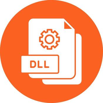 Dynamic DLL File Glyph Multi Color Circle vector