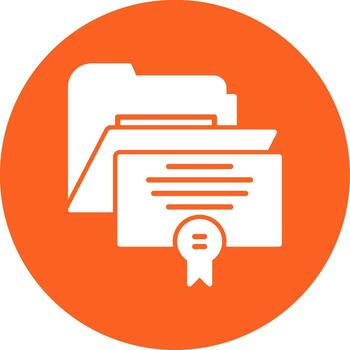 verificado certificado archivo glifo multi color circulo vector