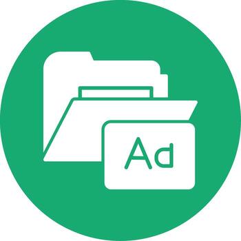 Custom Folder Font Glyph Multi Color Circle vector