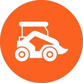 Compact Skid Steer Loader Glyph Multi Color Circle vector