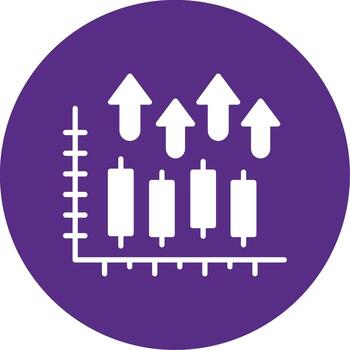 Rising Bar Graph Glyph Multi Color Circle vector