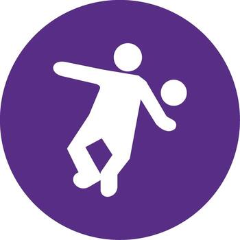 Dynamic Handball Movement Glyph Multi Color Circle vector