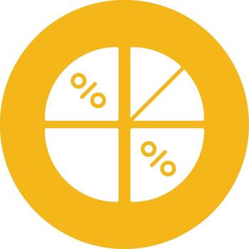 plano tarta gráfico glifo multi color circulo vector