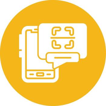 QR Code Mobile Scanner Glyph Multi Color Circle vector