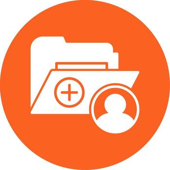 User Profile Folder Glyph Multi Color Circle vector