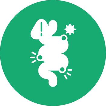 Severe Diarrhea Condition Glyph Multi Color Circle vector