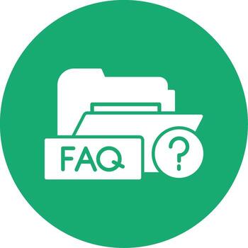 Preguntas más frecuentes ayuda carpeta glifo multi color circulo vector