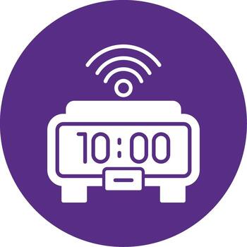 Digital Wall Clock Glyph Multi Color Circle vector