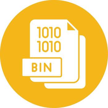 binario compartimiento archivo glifo multi color circulo vector