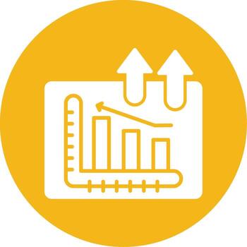 analítico bar grafico glifo multi color circulo vector