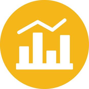 estadístico gráfico gráficos glifo multi color circulo vector