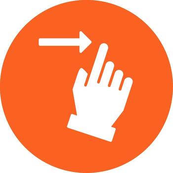 Swipe Right Motion Glyph Multi Color Circle vector