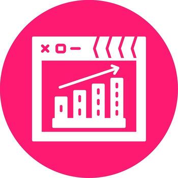 proyecto Progreso estado glifo multi color circulo vector