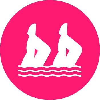 Synchronized Swimming Routine Glyph Multi Color Circle vector