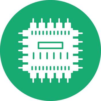Micro Technology Chip Glyph Multi Color Circle vector