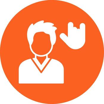 firmar idioma Interprete glifo multi color circulo vector