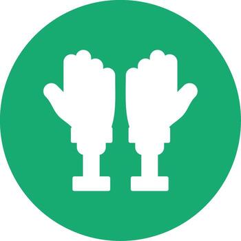 robótico protésico manos glifo multi color circulo vector