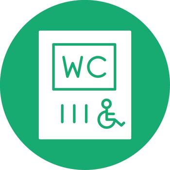 Accessible Public WC Glyph Multi Color Circle vector
