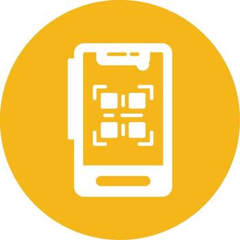 QR Code Scanner Glyph Multi Color Circle vector