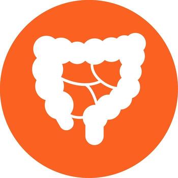 grande intestino función glifo multi color circulo vector