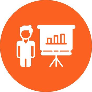 Formal Presentation Slide Glyph Multi Color Circle vector