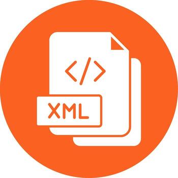 XML Data File Glyph Multi Color Circle vector