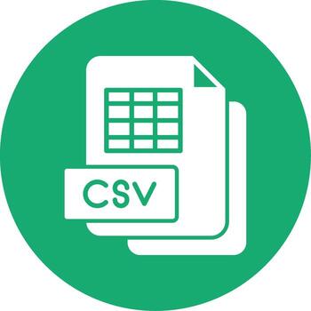 CSV Data Sheet Glyph Multi Color Circle vector