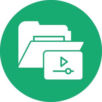 Media Folder Glyph Multi Color Circle vector