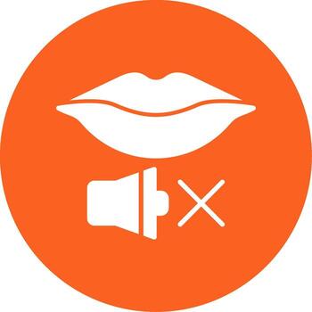 Speechless Mute Support Glyph Multi Color Circle vector