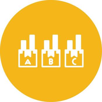 a B C valores clasificación método glifo multi color circulo vector