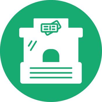 Ticket Box Counter Glyph Multi Color Circle vector