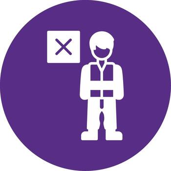 Harsh Disapproval Look Glyph Multi Color Circle vector