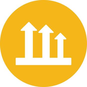 negocio analítica grafico glifo multi color circulo vector