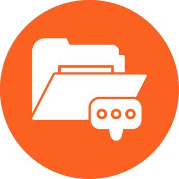 mensaje bandeja de entrada carpeta glifo multi color circulo vector