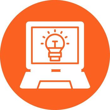 Innovative Working Idea Glyph Multi Color Circle vector