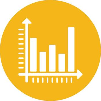 Bar Graph Glyph Multi Color Circle vector