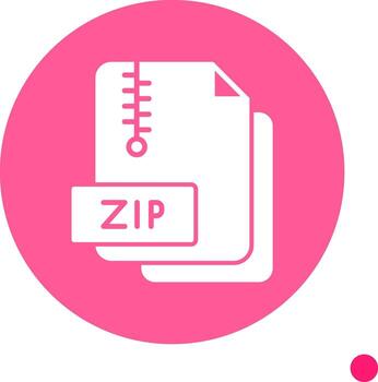 Compressed Zip File Glyph long shadow Circle vector