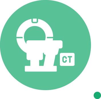 CT Scan Machine Glyph long shadow Circle vector